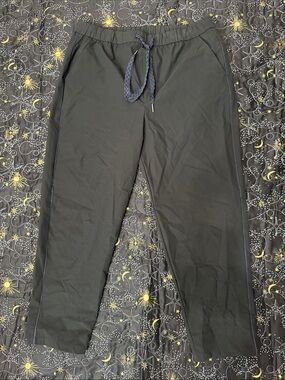 Anthropologie Maeve Black Jogger Pants with Navy Drawstring